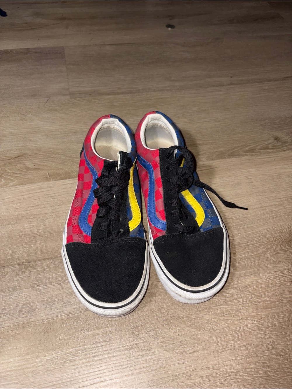 Vans Women’s Multicolor Checkerboard Low-Top Sneakers with Black Toe